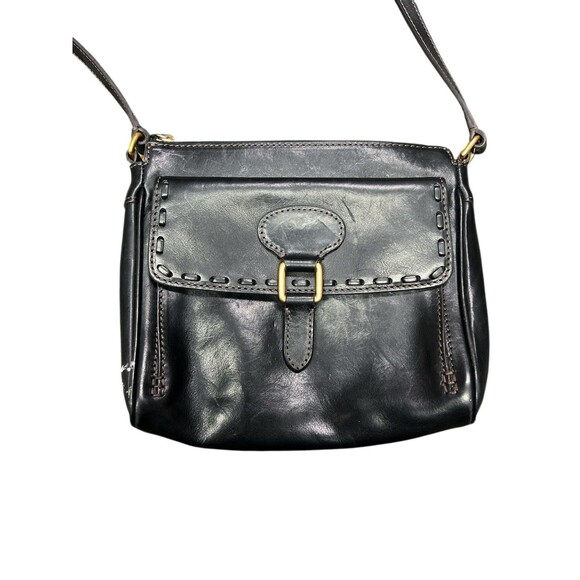 Dooney Bourke Florentine Leather Tassel Crossbody Shoulder Bag Black - Picture 2 of 10